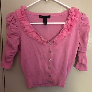 INC Pink Ruffle Top